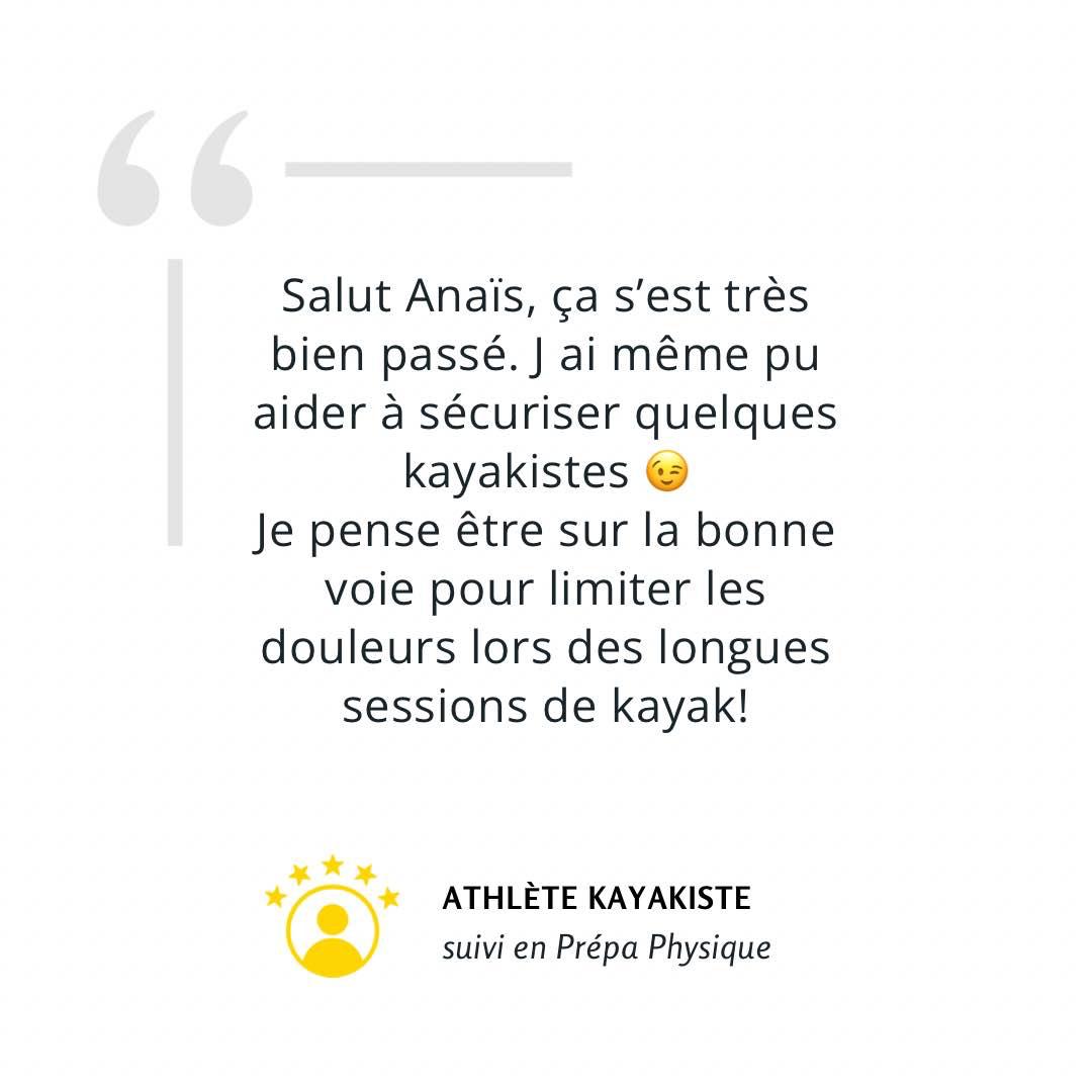 kayak suivi en préparation physique Toulouse